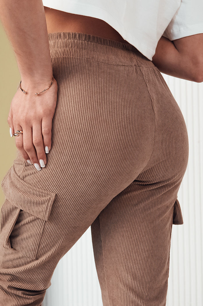 Ženske trenirke FLAYON Barva kamela DSTREET UY2061