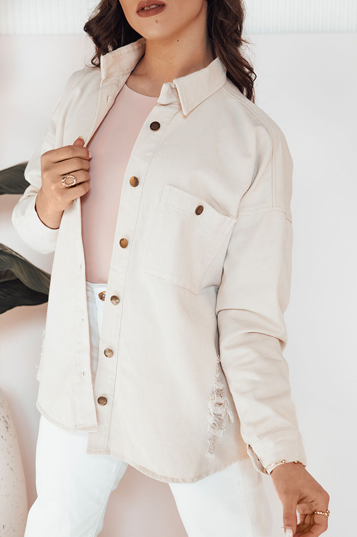 Kurtka jeansowa damska BLENDA jasnobeżowa Dstreet TY4323