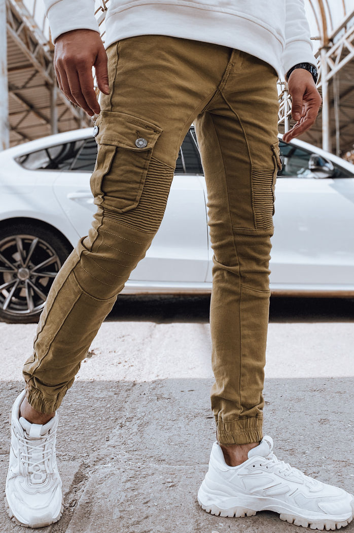 Spodnie męskie jeansowe bojówki kamelowe Dstreet UX4331