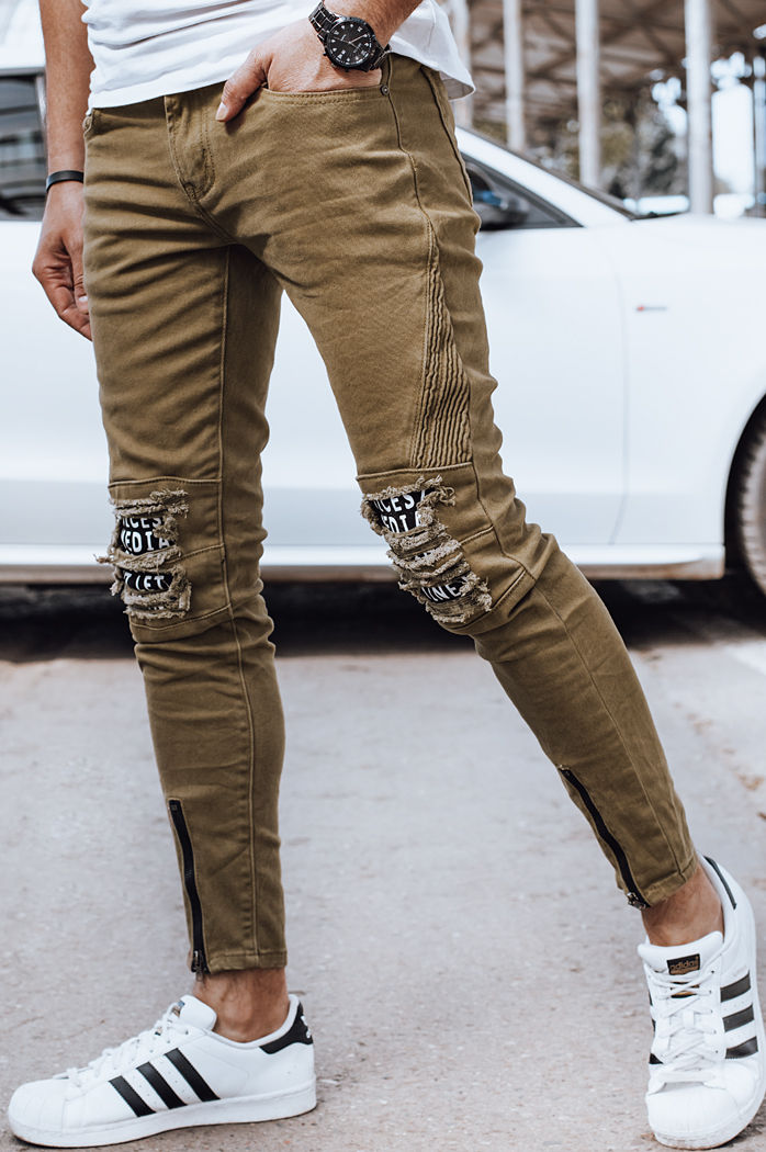 Spodnie męskie jeansowe oliwkowe Dstreet UX4353