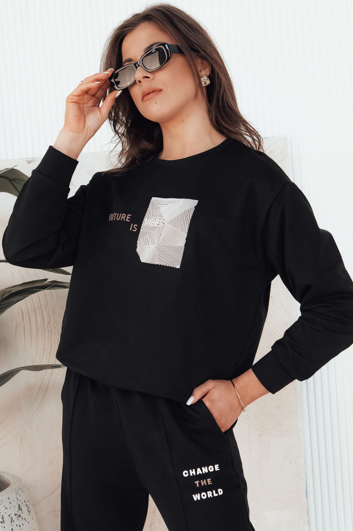 Komplet damski FUTURE dresowy czarny Dstreet AY1036