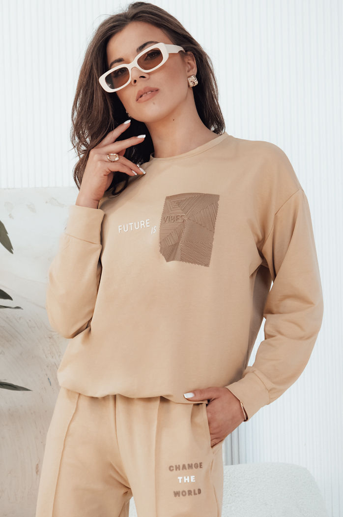 Komplet damski FUTURE kamelowy Dstreet AY1038