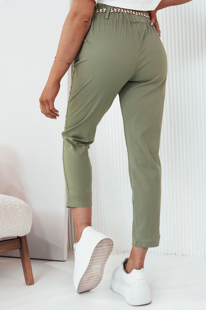 Spodnie damskie materiałowe ERLON zieone Dstreet UY2100