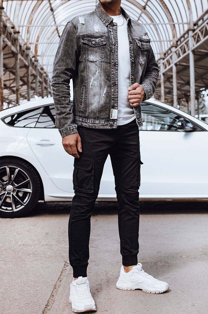 Moška jeans jakna črna Dstreet TX4696