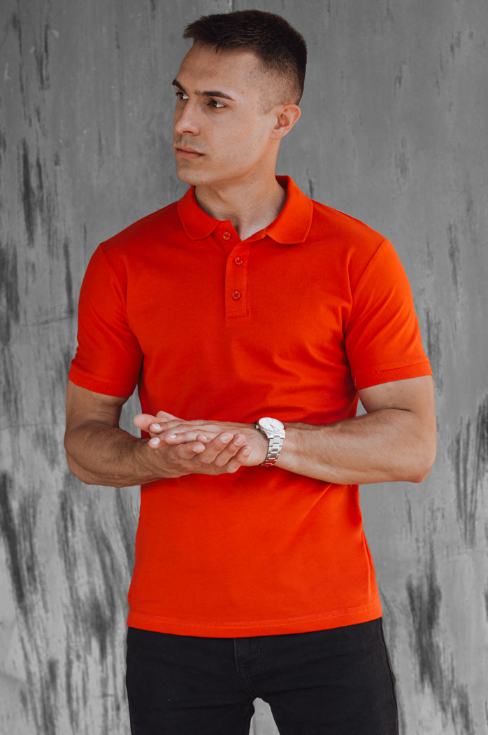 Koszulka męska polo pomarańczowa Dstreet PX0609