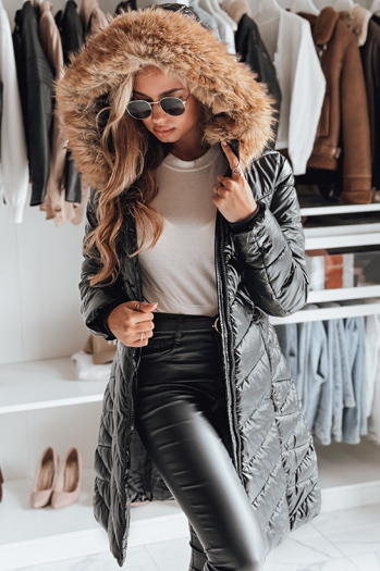Ženska prešita zimska bunda BELLATRIX black Dstreet TY4581