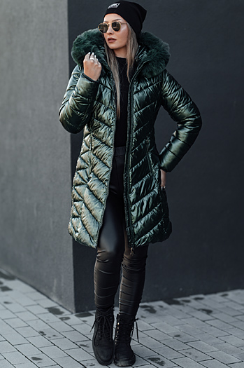 Ženska prešita zimska bunda BELLATRIX zelena Dstreet TY4591
