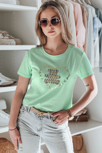 TEDDYCAP ženska majica z medvedkom, mentolova Dstreet RY2747