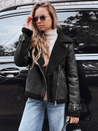 Ženska jakna ramones z ovčjo kožo črna Dstreet TY5239