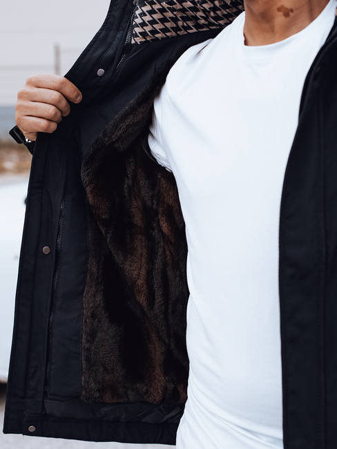 Moška zimska jakna s kapuco mornarsko modra Dstreet TX4907