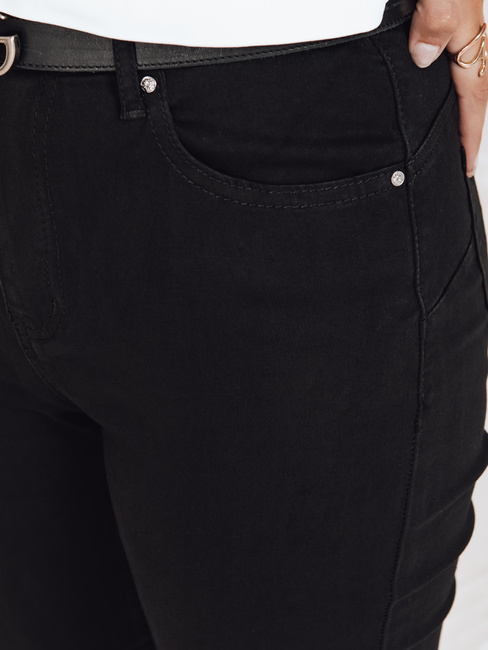 Ženske oprijete kavbojke črne barve Dstreet UY2756