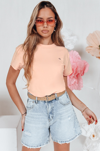 Ženska rebrasta majica SMILE FOR YOU roza Dstreet RY2907