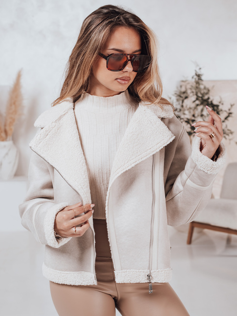 Ženska jakna SOFTSTILL iz semiša s kameljo ovčjo kožo Dstreet TY4748