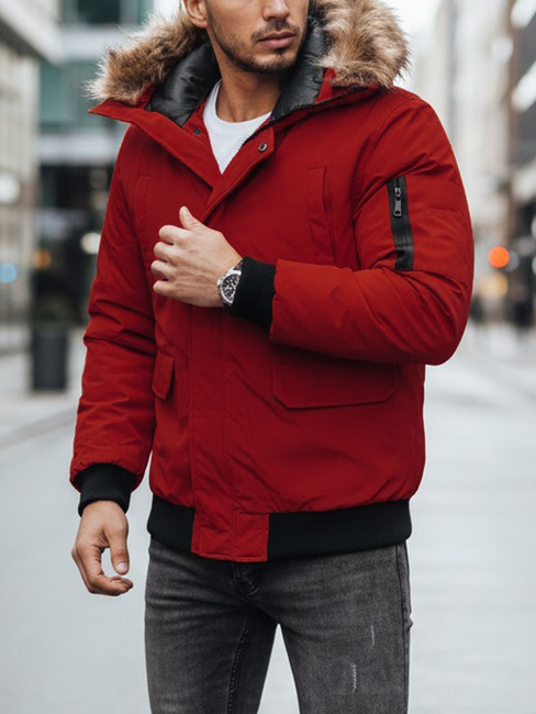 Moška zimska bunda bordo barve Dstreet TX4309