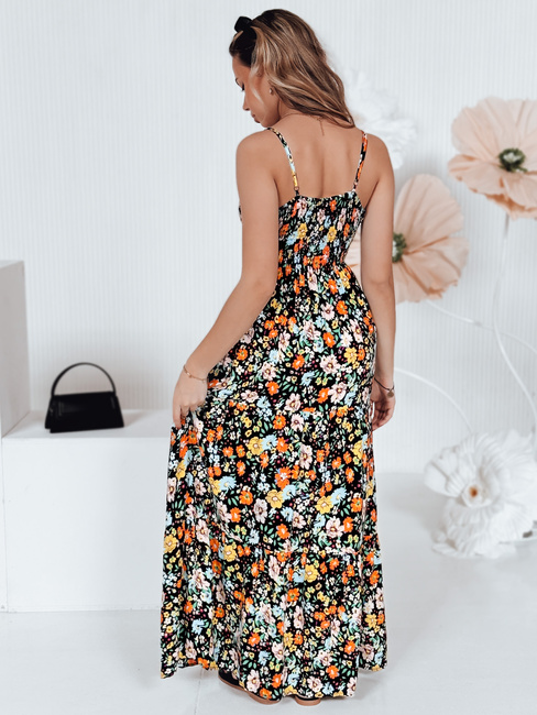 FLOWMISS maksi obleka črna s cvetjem Dstreet EY2627