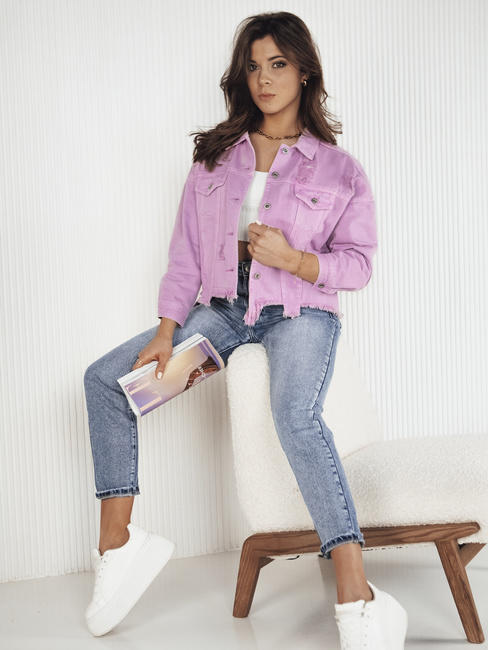Ženska prevelika jeans jakna MOLI vijolična Dstreet TY4129
