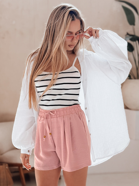 Ženske kratke hlače iz blaga SUMMER TRIP roza Dstreet SY0437