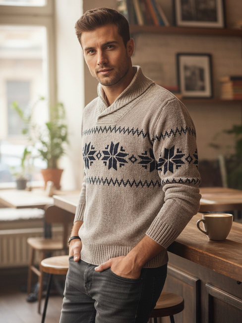 Moški bež pulover Dstreet WX2269