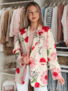 Ženska prevelika cvetlična jakna PETALISSA light beige Dstreet PY0124