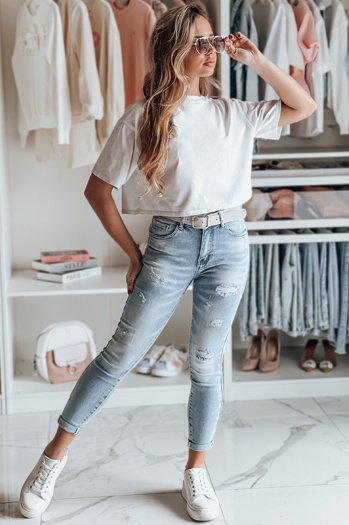 Ženske jeans hlače FASHIONIX blue Dstreet UY2708