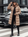 Ženska zimska dolga prešita jakna FABWARM beige Dstreet TY4621