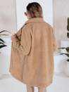 Ženski zimski plašč Teddy krzno beige Dstreet NY0757