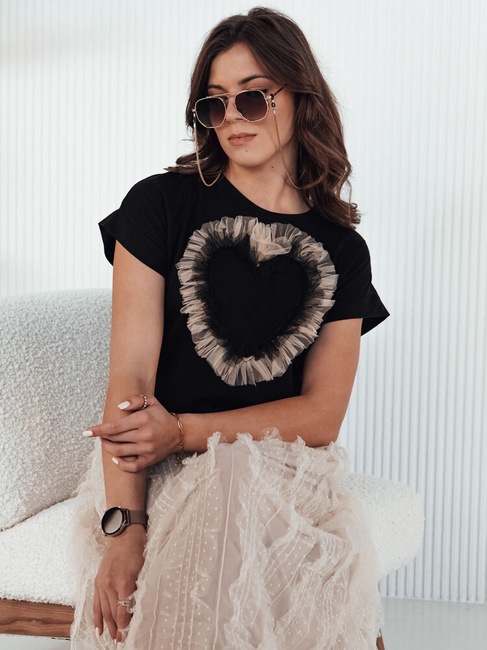 Ženska majica TICKER črna Dstreet RY2344