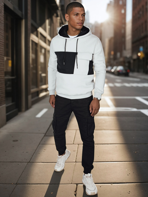 Moška siva jopa s kapuco Dstreet BX5911