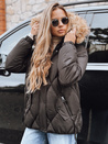 Ženska zimska prešita jakna s kapuco črna Dstreet TY5232