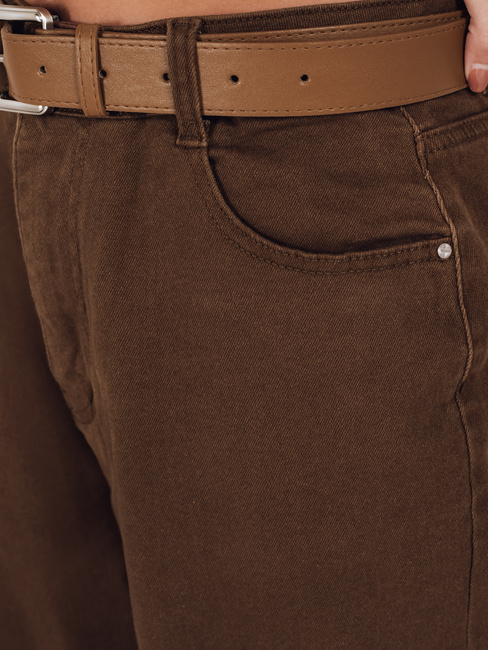 Ženske kavbojke mom fit rjave barve Dstreet UY2844