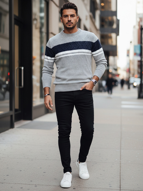 Moški sivi pulover Dstreet WX2245z