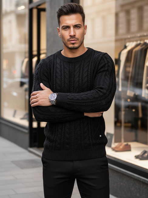 Moški črni pulover Dstreet WX1926