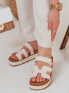 Ženske japonke na velcro PLATFOR beige Dstreet ZY0866