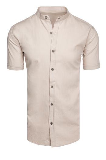 Moška bež majica s kratkimi rokavi Dstreet KX1061