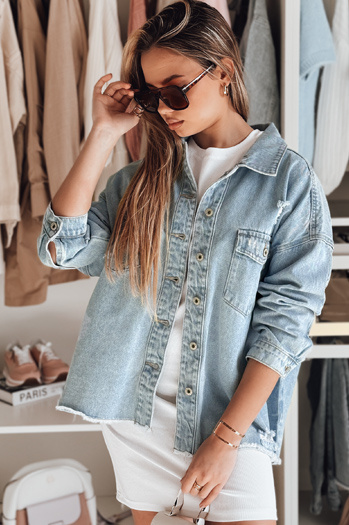 Ženska prevelika jeans jakna TONACIO modra Dstreet TY4907