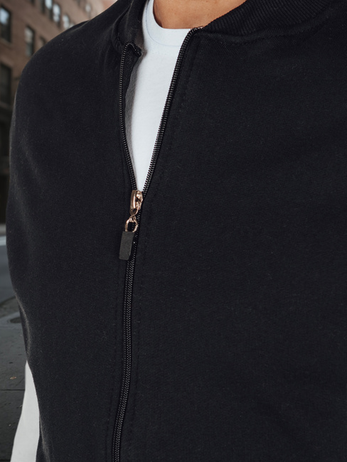 Moška jopa z zadrgo in pokončnim ovratnikom črna Dstreet BX5909