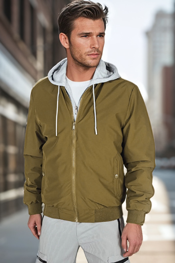 Moška bomber jakna s kapuco, zelena Dstreet TX5022