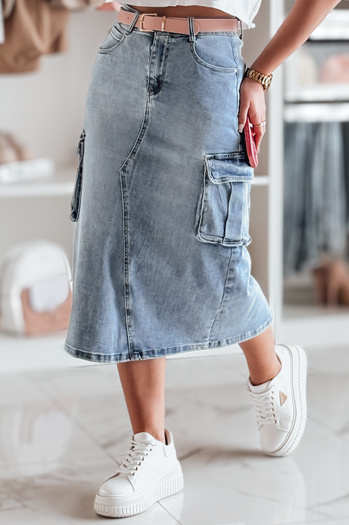 CARGOMIDI midi krilo iz džinsa, modro Dstreet CY0490