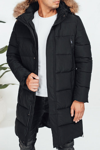 Moška prešita zimska jakna črna TX5074