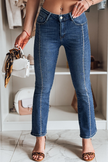 Ženske jeans hlače na zvonec LUSINIA blue Dstreet UY2473