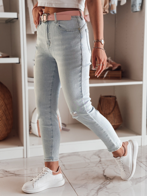 Ženske oprijete jeans hlače s pasom DIEGONO blue Dstreet UY2424