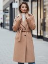 Ženski zimski plašč classic trench camel Dstreet NY0763z