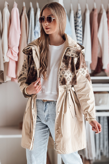 Ženska prehodna jakna parka FERIPARKA dark beige Dstreet TY4876