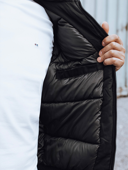 Moška zimska bunda s snemljivo kapuco črna Dstreet TX4837