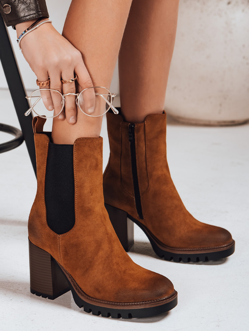 Ženski semiš kamelji škornji Dstreet ZY1313