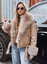 Ženska jakna ramones s krznom bež barve Dstreet TY5235