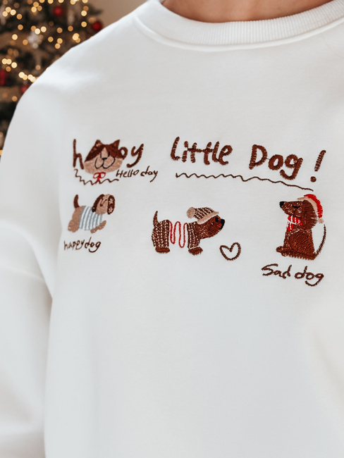 Ženska bluza prevelike velikosti z jazbečarji JAMNIKOVE bela Dstreet BY1498z