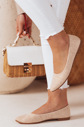 Ženske balerinke z ravnim podplatom GLAMINO white Dstreet ZY0764