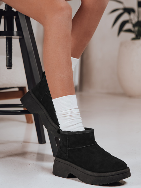 Ženski snežni škornji z debelim podplatom črni Dstreet ZY1284