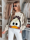 Ženska prevelika majica z našitki CUTE MAKEX beige Dstreet BY1492